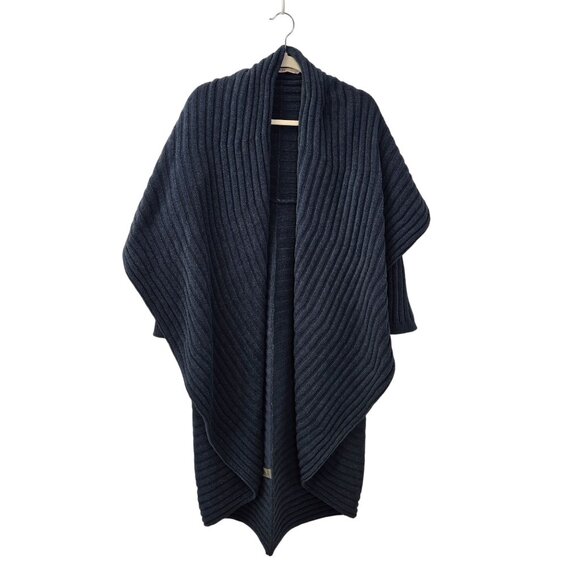 Soft Surroundings Chunky Ribbed Oversized Collar Cardigan Sweater Size L/XL - Picture 1 of 7